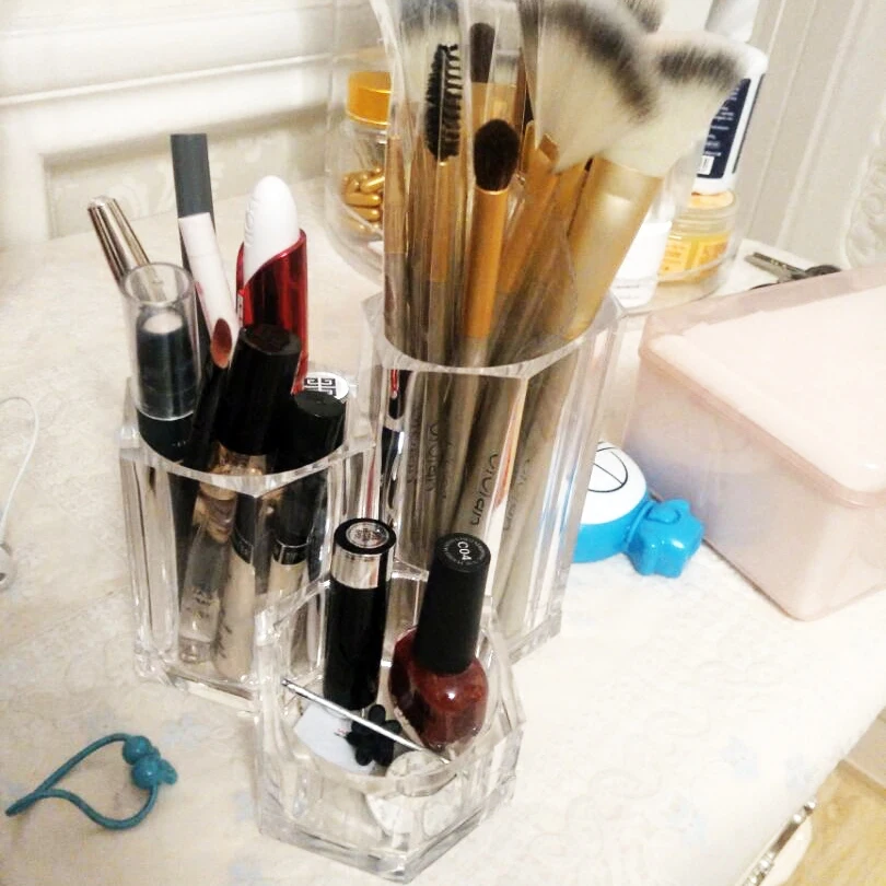 Прозрачный акриловый держатель для косметических кистей лак ногтей стойка