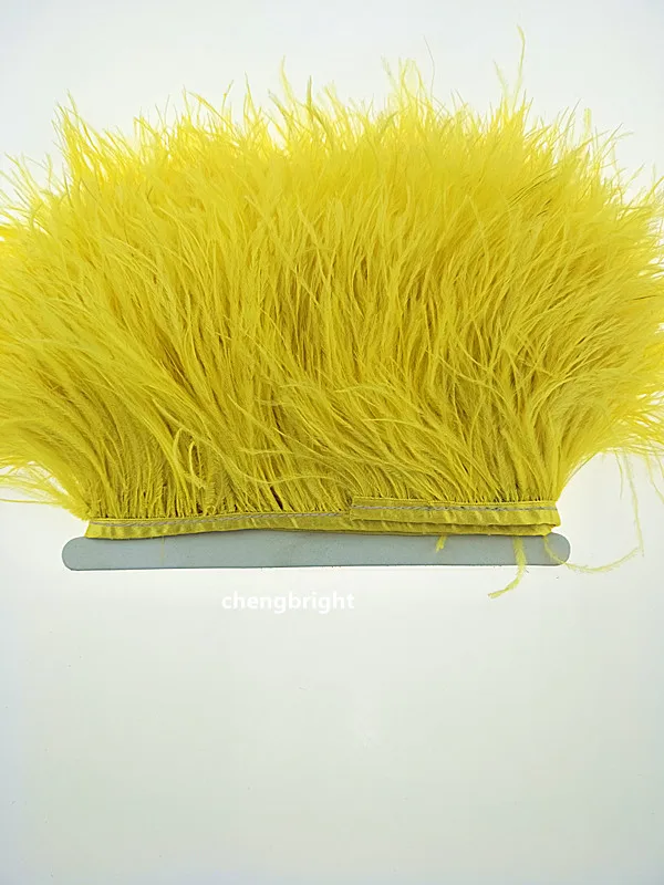 yellow Новинка! Продаем высококачественную страуса тканевый пояс с перьями, 1 ярдов длинный тканевый пояс с перьями, перо, ширина 9-11 см - Цвет: yellow
