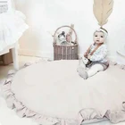 Круглые детские игровые коврики, хлопковый Детский ковер для гостиной, мягкий спальный детский коврик, детские игровые коврики, пол для новорожденных, спортивный коврик