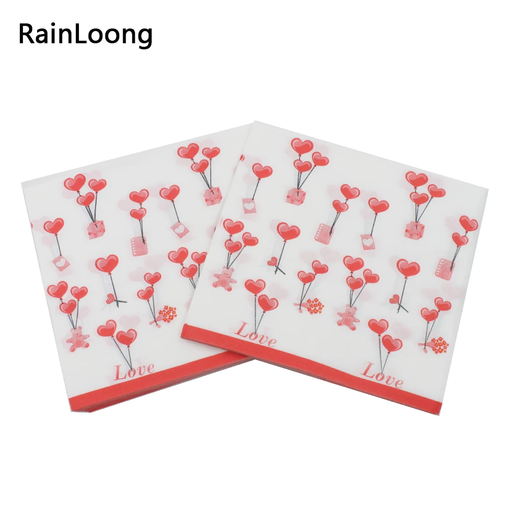 [RainLoong] напитков Бумага салфеток Love для торжеств и салфетки из ткани вечеринок