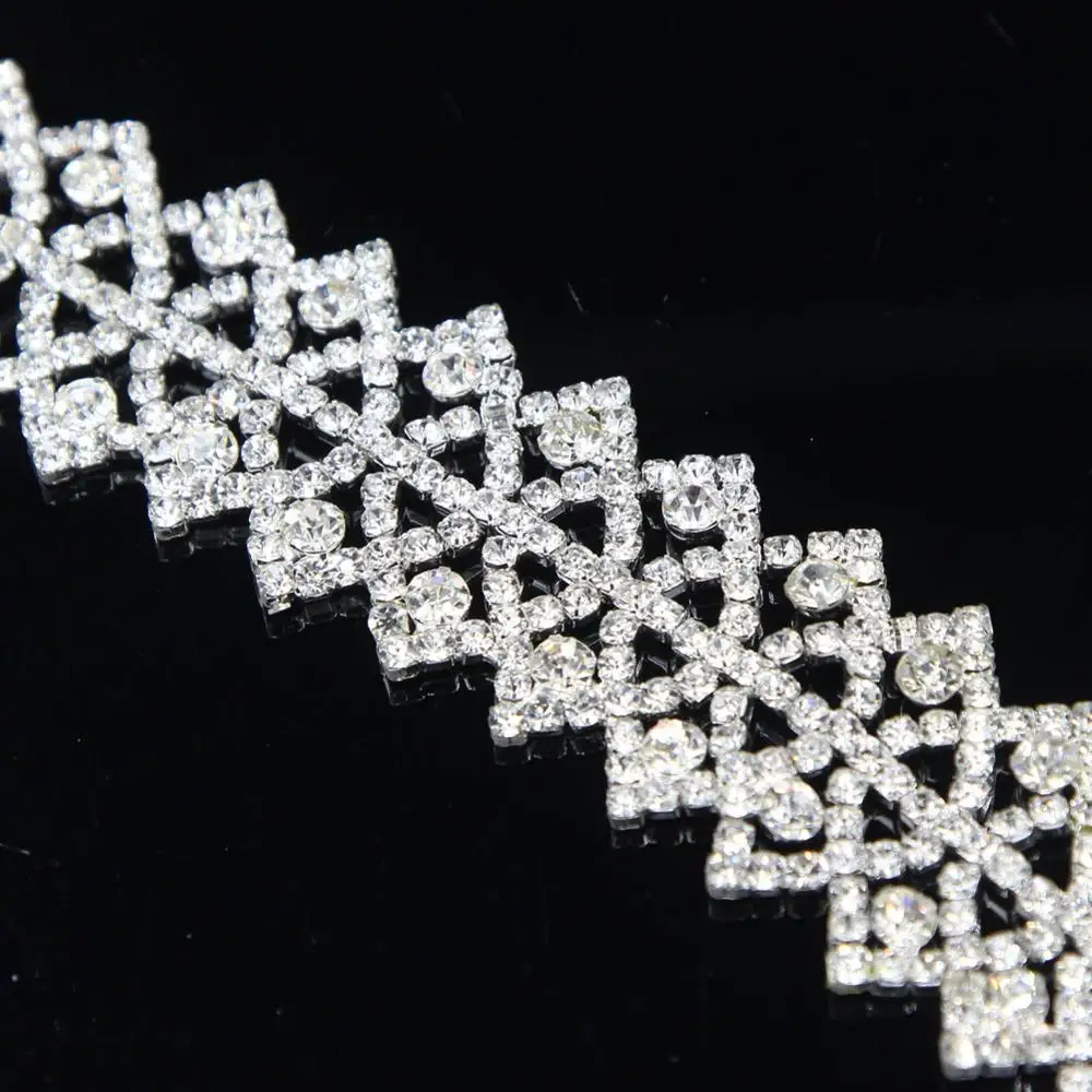 10Yards Rhinestones Trim Silver Rose Golden Rhinestone Ribbon Sewing Collar Crafts | Дом и сад