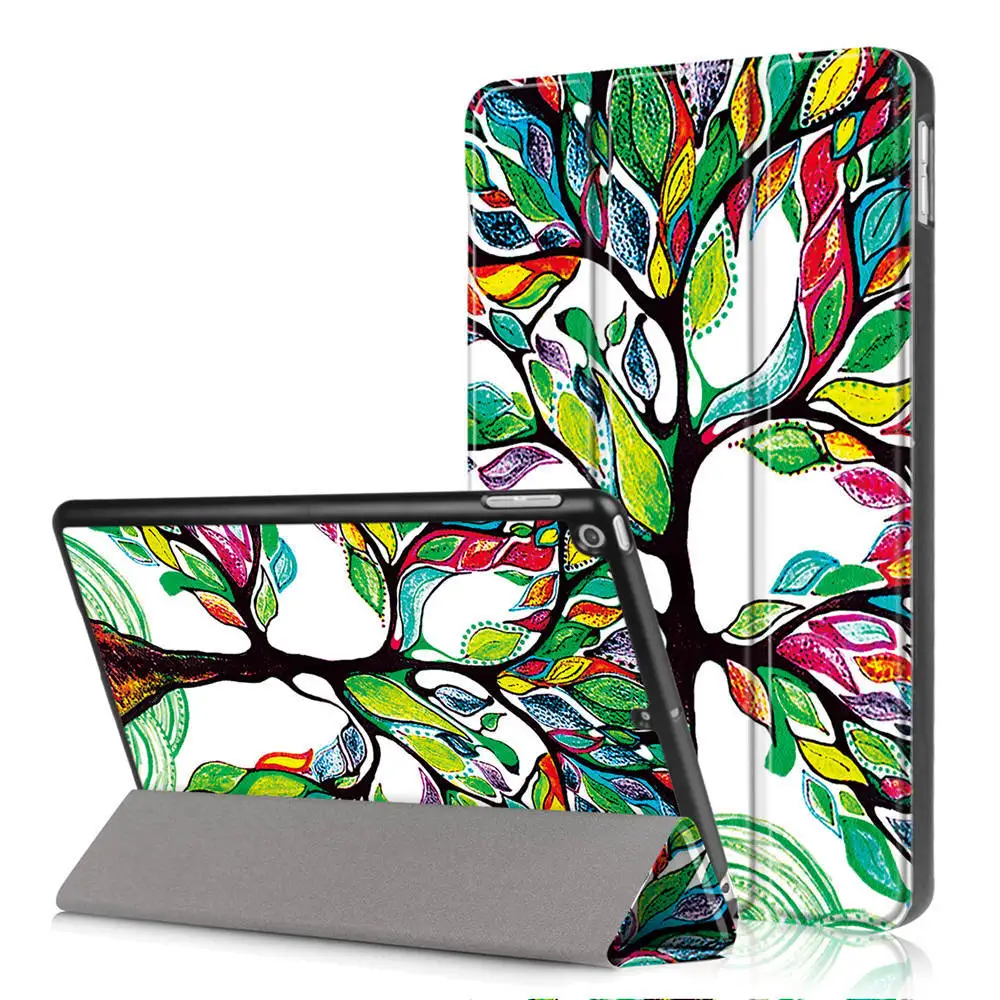 

For iPad 9.7" 2017/2018 A1822 A1823 A1893 PU Leather Folding Folio Protective Case Auto With Sleep/Wake Function Kickstand Cover
