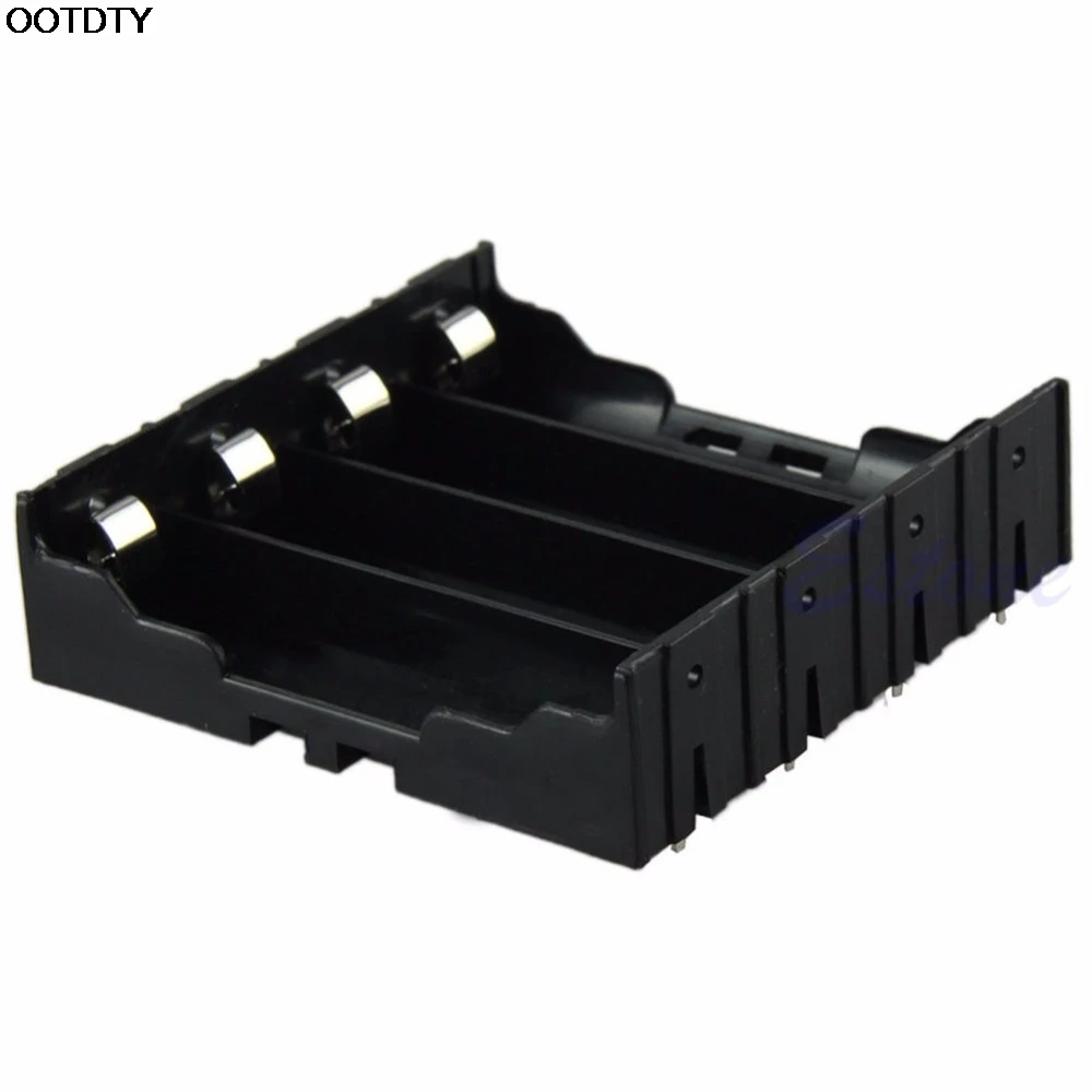 Чехол держатель для литий ионных батарей 4x18650 8 контактный черный # L060 #|battery storage|box