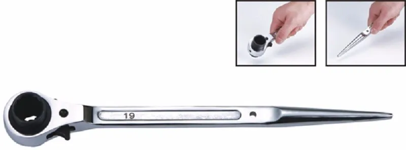 

NEW 1PC 21*23mm Scaffold Sharp End Ratchet Wrench Construction tool CRV DIN.