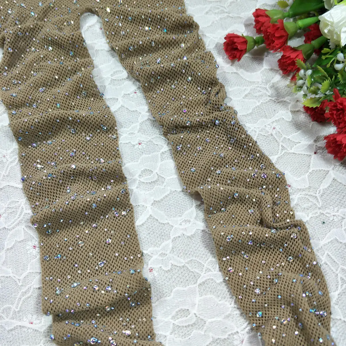 Женские колготки со стразами черные жаккардовые в сеточку стразы tt036|pantyhose