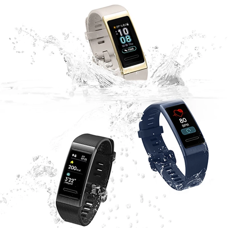 Оригинальный Huawei Band 3 Pro Смарт браслет группа GPS Водонепроницаемый цветной
