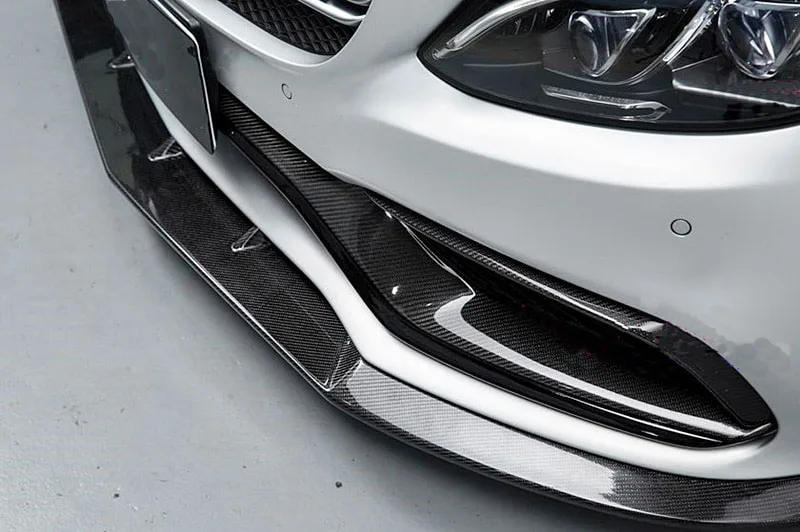 P Стиль углеродного волокна передний спойлер 2 двери модель подходит для Benz W205 C63 Coupe