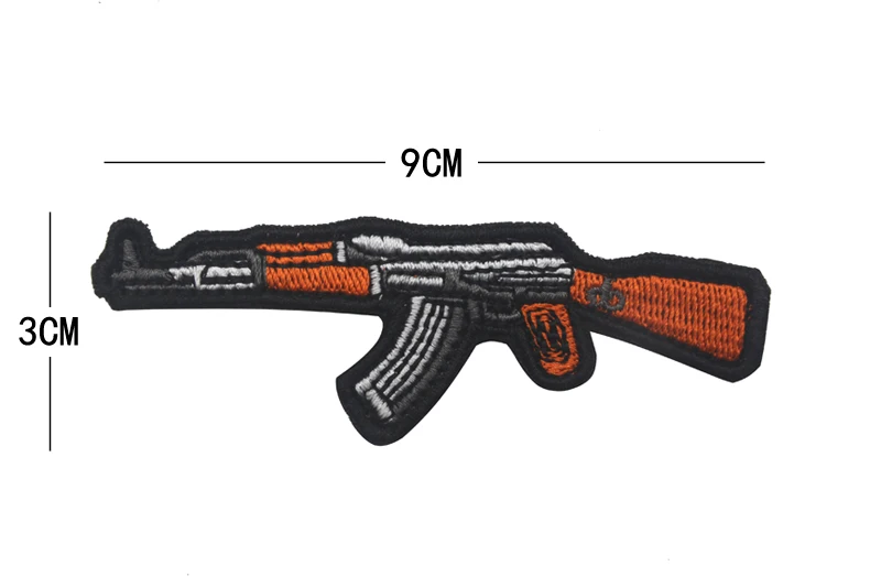 AK-47 пистолет штурмовой пистолет винтовка Снайпер страйкбол патч пулемет вышитый пистолет форма патчи RIFFLE клуб сеять армейский черный значок