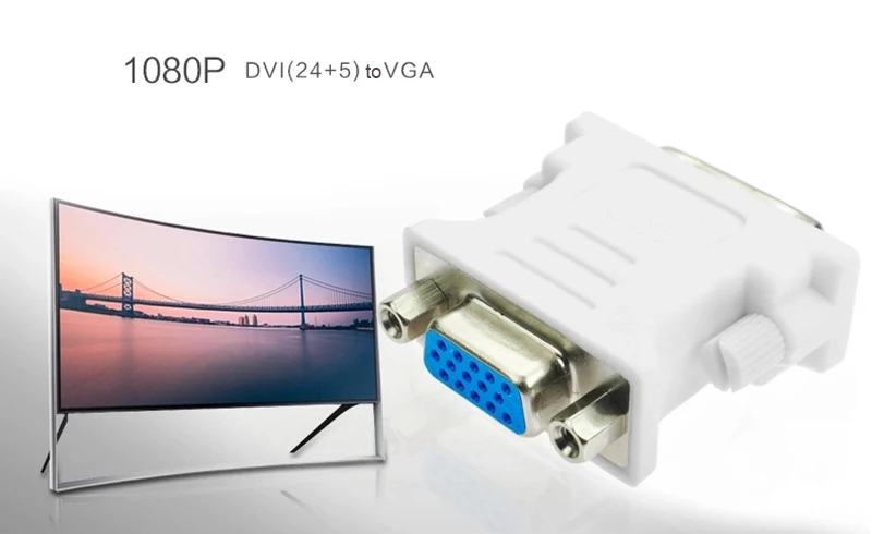 Amkle DVI в VGA адаптер конвертер DVI 24+ 5 Pin штекер VGA Женский 1080P видео конвертер для HDTV компьютера ПК ноутбука проектор
