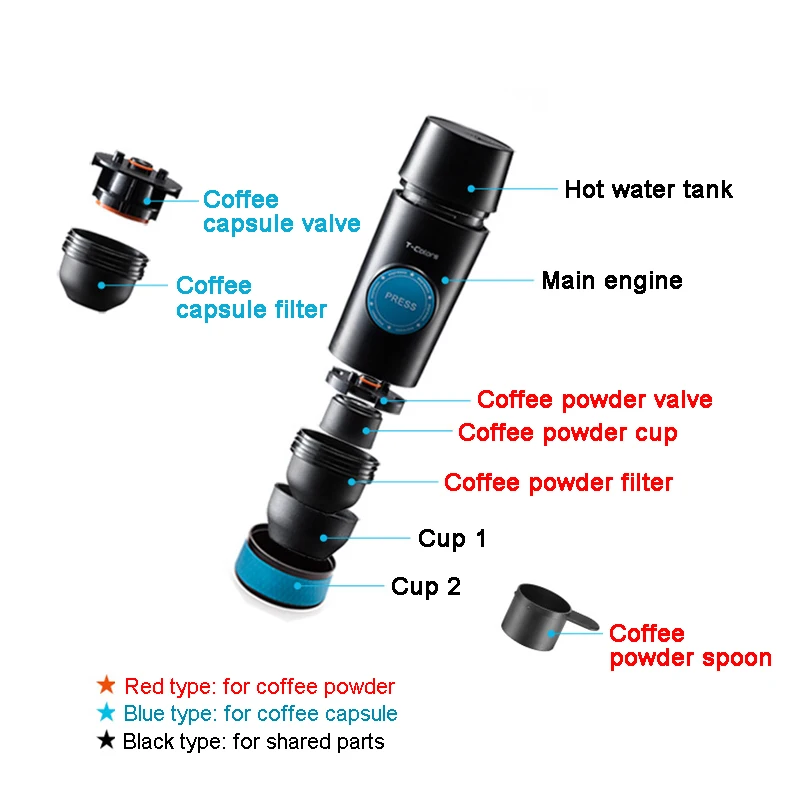 Портативная кофемашина Nespresso мини кофеварка для горячего и холодного извлечения
