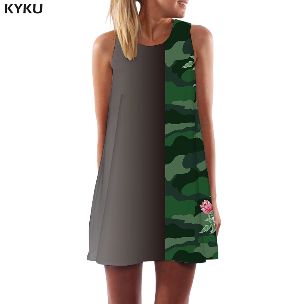 KYKU Радужное платье для женщин Красочные Boho психоделический корейский стиль граффити Танк головокружение Vestido Сексуальная женская одежда повседневная