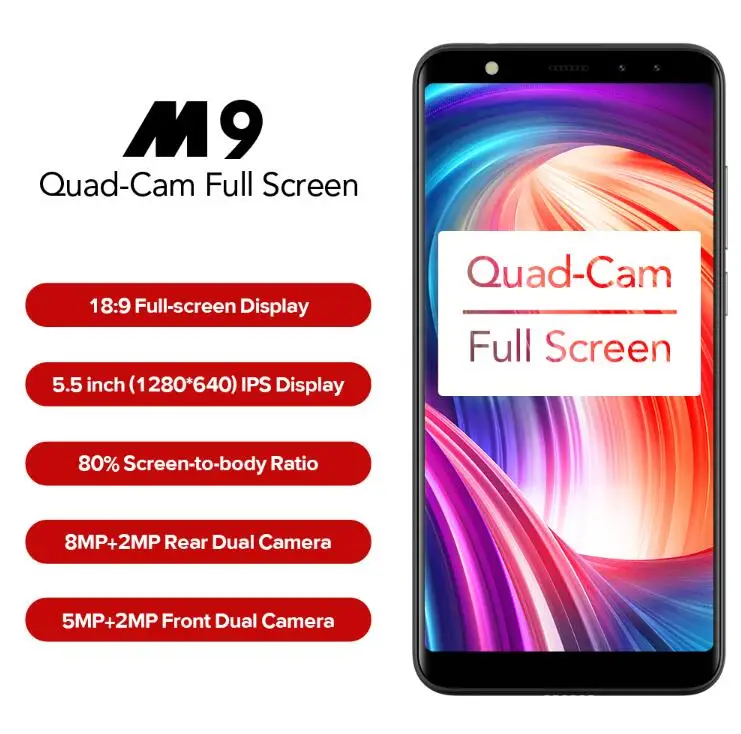 LEAGOO M9 MT6580A Quad-Core 3g смартфон 5 &quotдюймов 18:9 HD полный Экран 2 GB 16 Android 7 0 8MP Quad Камера 2850