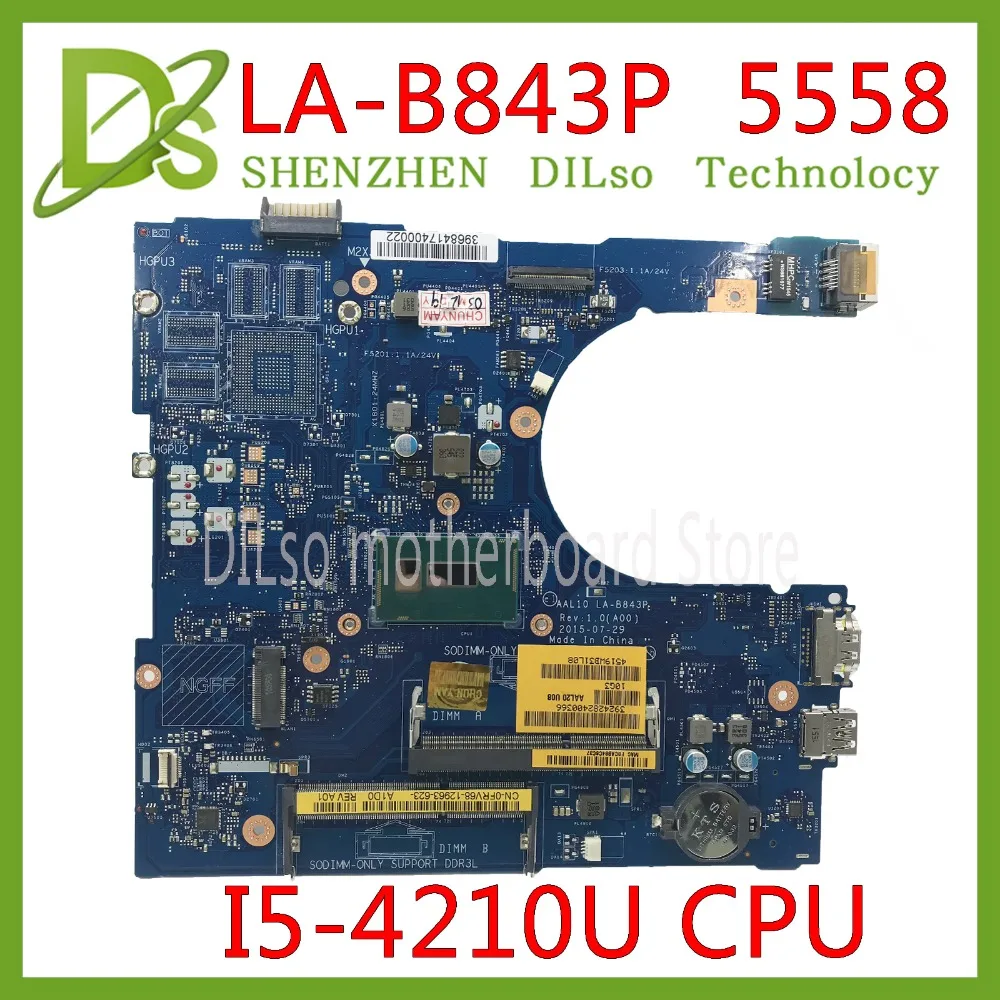 KEFU LA-B843P CN-0FRV68 для DELL CN-0FRV68 FRV68 5458 5558 5758 Материнская плата ноутбука I5-4210U GM LA-B843P REV: 1,0 работы