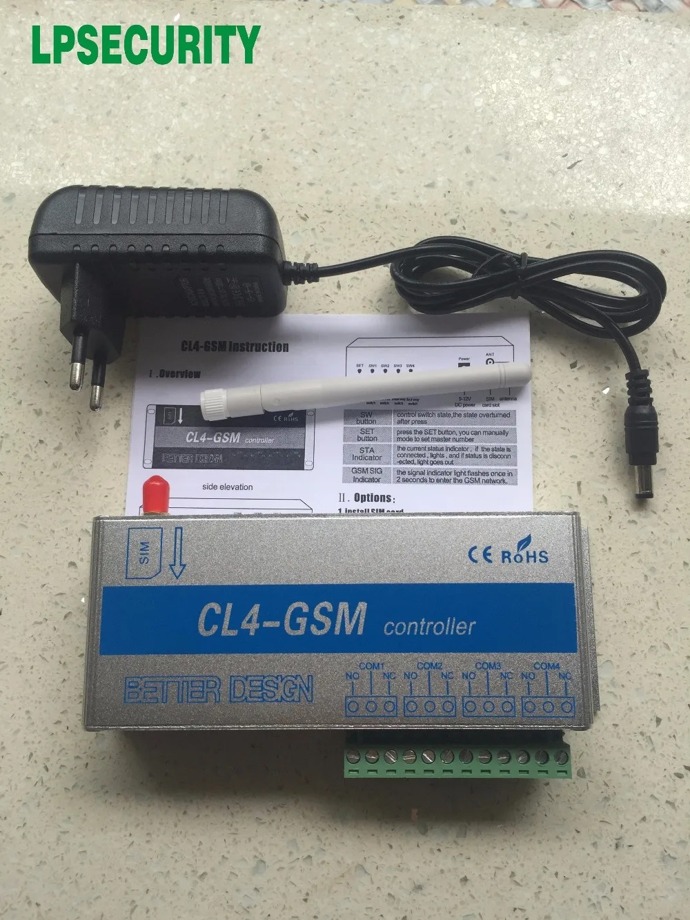 GSM переключатель SMS контроллер 4 Реле Выход GSM двери гаража CL4-GSM отлично подходит для управления домашними электрическими устройствами