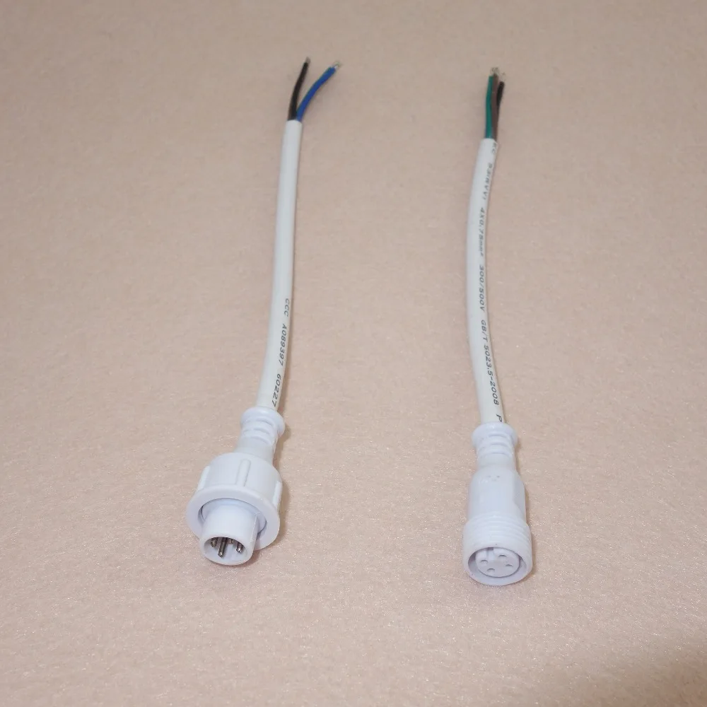 10 пар 4 жильных белых водонепроницаемых кабелей 45 см в длину Мужские и женские 18AWG