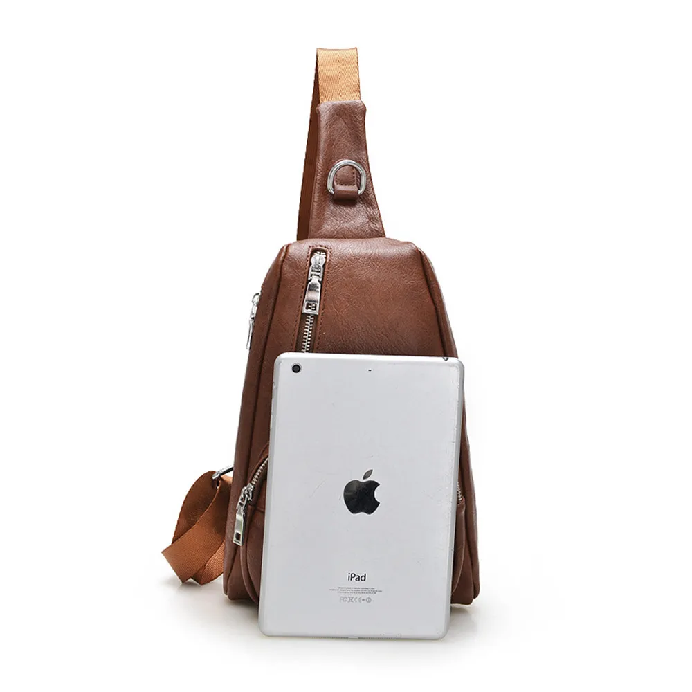 Роскошные искусственная кожа груди мешок для мужчин Crossbody мужская повседневная