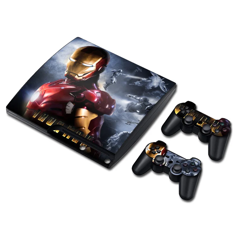 Marvel Мстители Железный человек кожи Стикеры наклейка для PS3 тонкий Игровые приставки 3 консоли и контроллеры для PS3 скины Стикеры винил