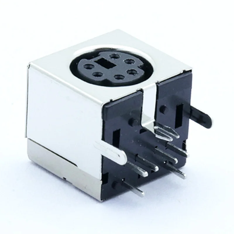 10 шт./лот 6 контактный разъем Mini DIN PS2 прямоугольный/90 градусов панель для монтажа