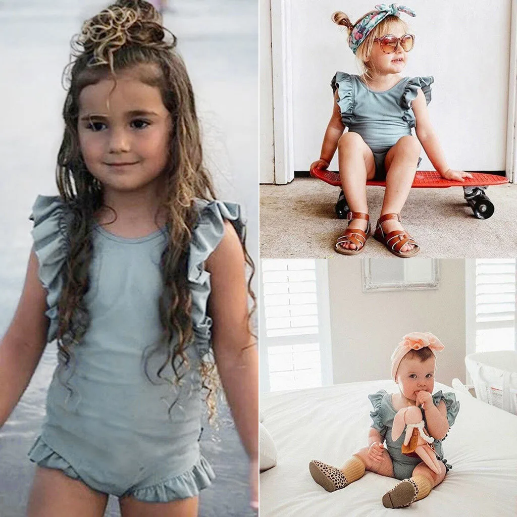 Одежда для купания маленьких девочек летняя детская одежда без рукавов с