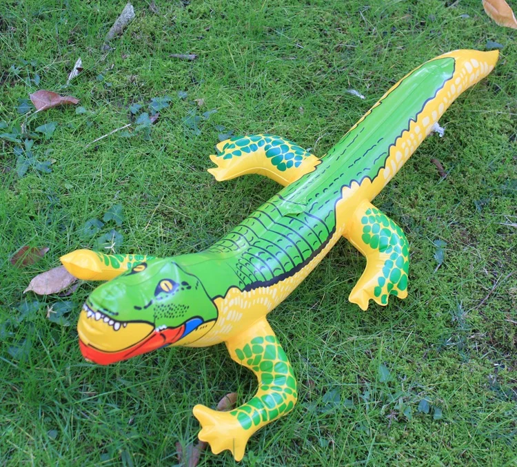 

New PVC Inflatable Durable Funny Tricking Joke Frightening Toy Fake Crocodile Lizard Animal Props Kids for Fun Scary Decoratons
