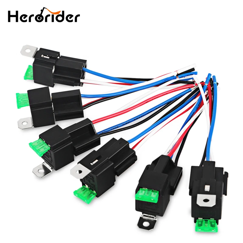 Героридер переключатель 30A 4pin предохранитель реле жгута набор 12V DC SPST