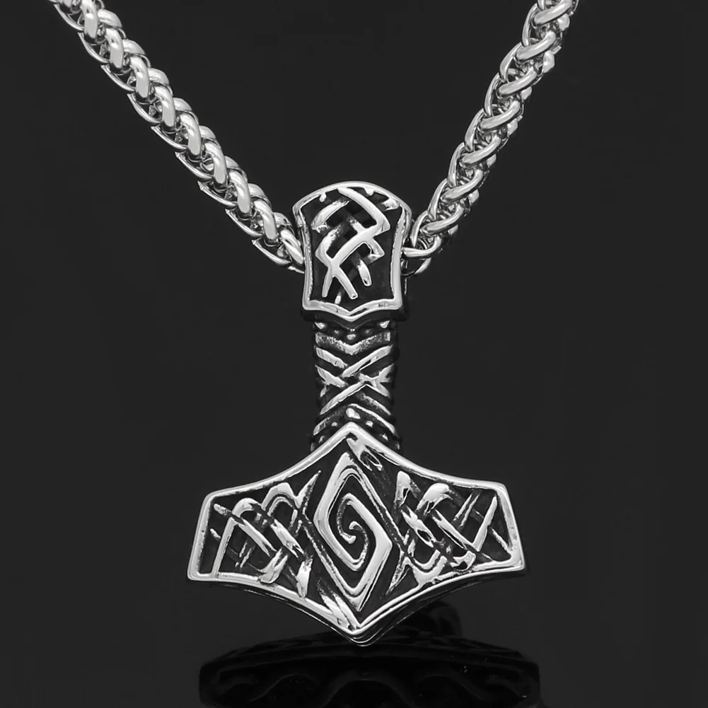 Мужское ожерелье с подвеской из нержавеющей стали Viking скандинавский Молот Тора