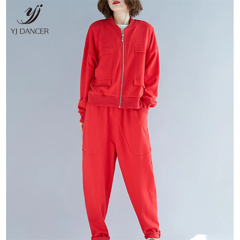 Женский брючный костюм большого размера весна осень 2019 новый модный тонкий