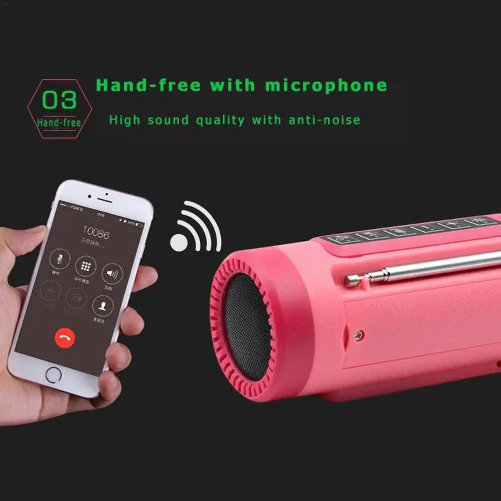 Беспроводной Bluetooth динамик наружное радио FM TF карта Аудио фонарик портативный