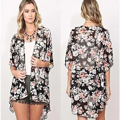 Сексуальная женская накидка искусственная цветочная ткань Пляжное бикини топы