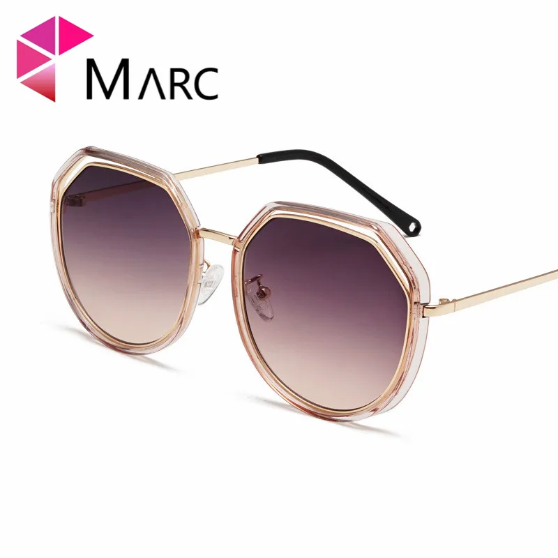 

MARC Trend 2019 Women Sunglass Wrap Eye Wear Solid Metal Vintage eye glasses Retro Leopard print Green 1