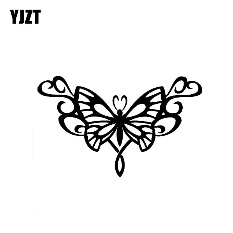 

YJZT 15,5 см * 9,4 см легкая бабочка художественная виниловая наклейка автомобильная наклейка Минималистичная черная/Серебряная Фотография