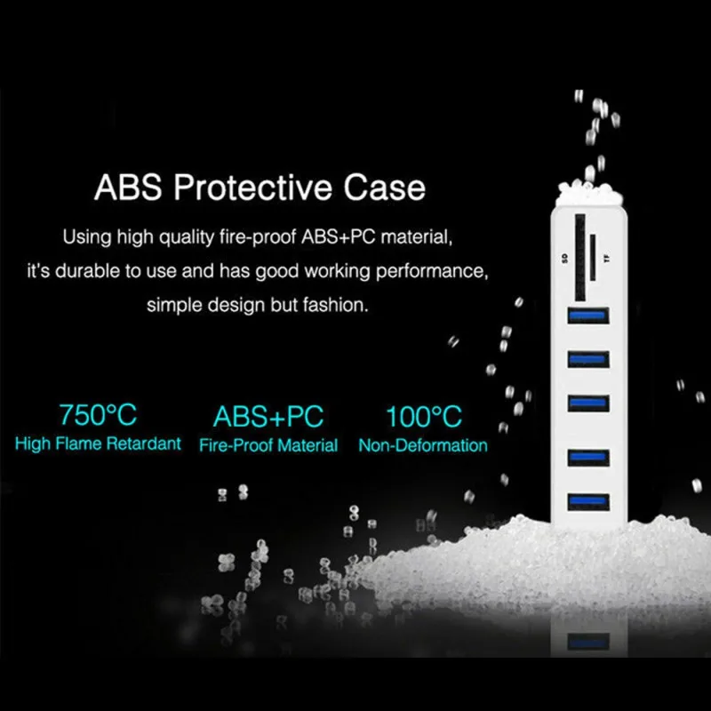 8 портов USB2.0 концентратор адаптер 6 USB + SD TF устройство для чтения карт памяти