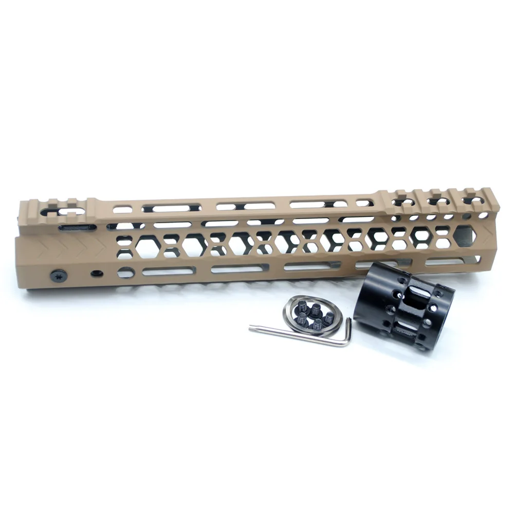 

Aplus Ultralight Style 10'' inch M-lok Handguard Rail Free Float Picatinny Mount System_Tan Color Printed Fit .223/5.56/AR-15