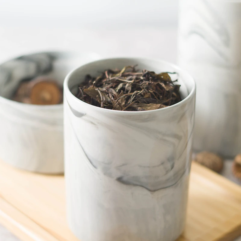 Nordic Style Ceramic Tea Jar Coffee Bean Storage Box Porcelain Can For Home Decor Sealed Spices Canister Food Bottle | Дом и сад