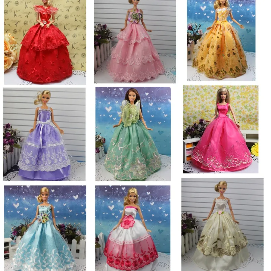 2014 оптовые продажи 50 штук/слот BJD 1/6 платье принцессы для куклы Барби | Игрушки и