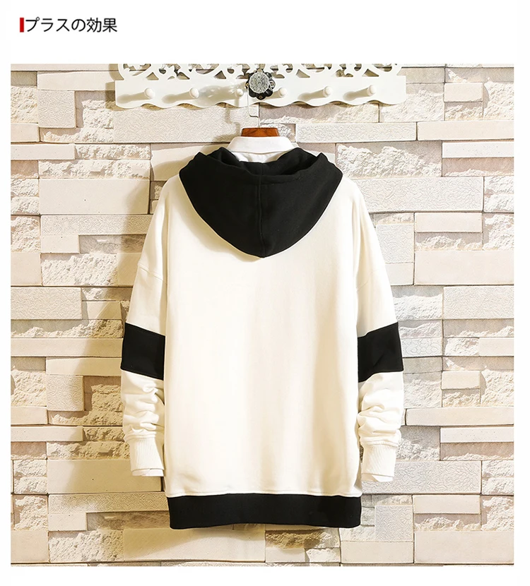 Privathinke Man Autum Streetwear Big Pocket Hooded Sweatshirt Men Chinese Pactchwork Cotton Pullovers Male Sweatshirt