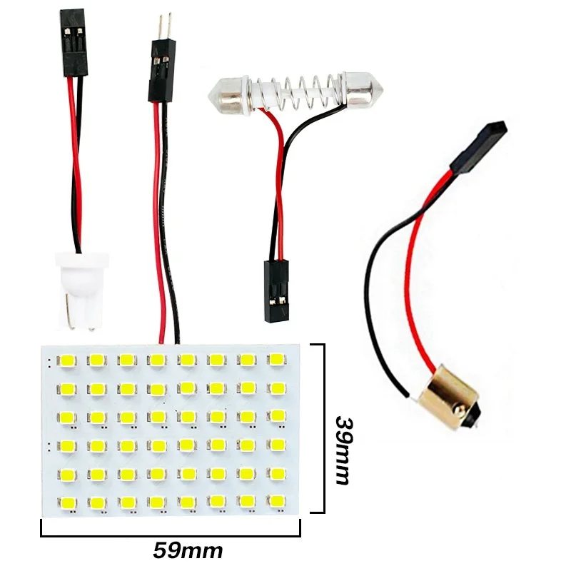 Гирлянда светодиодная T10 W5W BA9S C5W (31/36/39/42 мм) 3 адаптера 48 SMD 3528 10 шт.|lamp light theatre|light years
