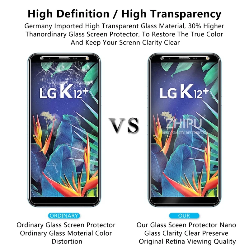 Закаленное стекло для LG K12 Plus Защитное экрана 2.5D 9 H закаленное премиум класса + 5 7