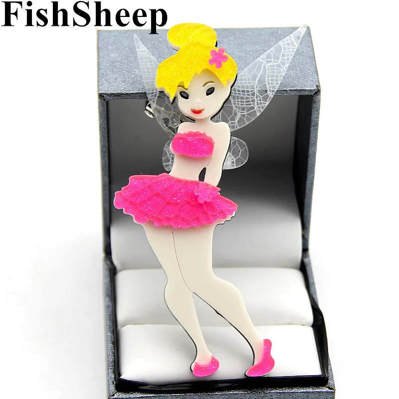 FishSheep Милая модная акриловая брошь Сказочный персонаж Красивая Faery броши и