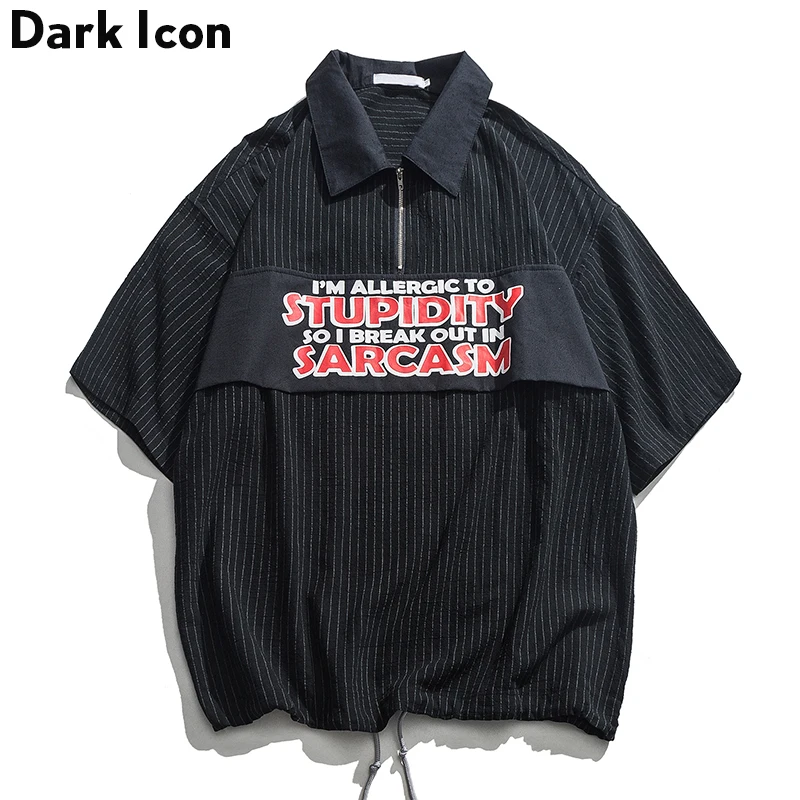 Пуловер в клетку с надписью Dark Icon мужская рубашка коротким рукавом лето 2019
