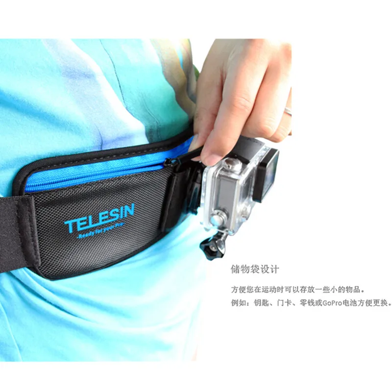 Новинка 2019 аксессуары TELESIN регулируемый поясной ремень + j крюк для Gopro hero 7 6 5 3 4 xiaomi