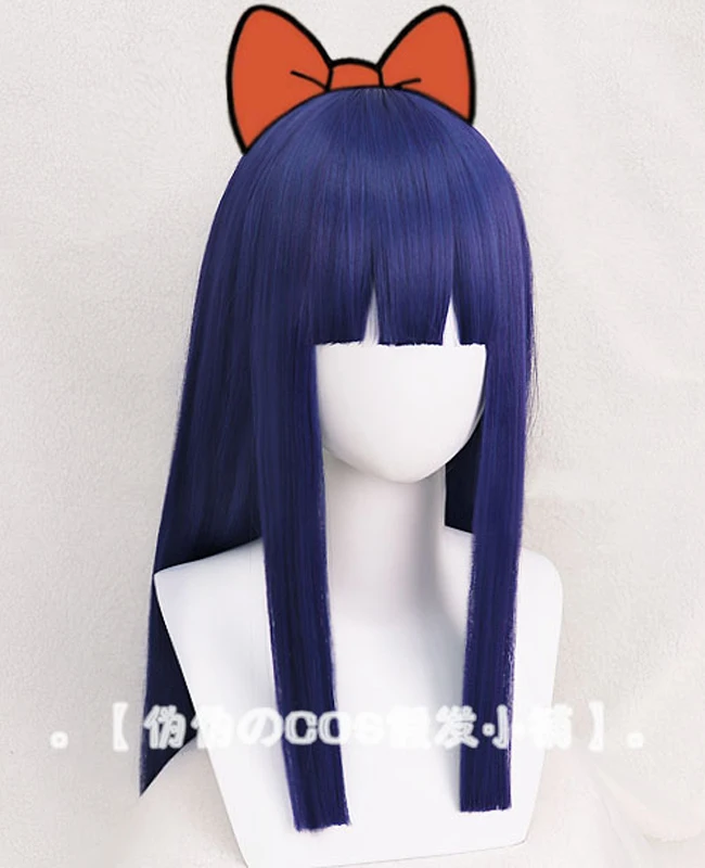 POP TEAM EPIC Popuko 28 см короткий золотой светлый конский хвост Pipimi 60 длинный синий парик
