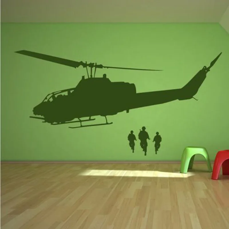 Армия моды шаблон самолет съемные наклейки на стену для гостиной фон виниловые