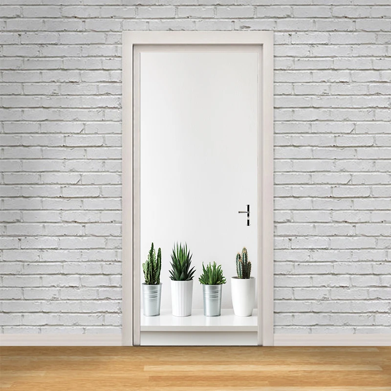 Креативные настенные дверные наклейки в скандинавском стиле С КАКТУСОМ