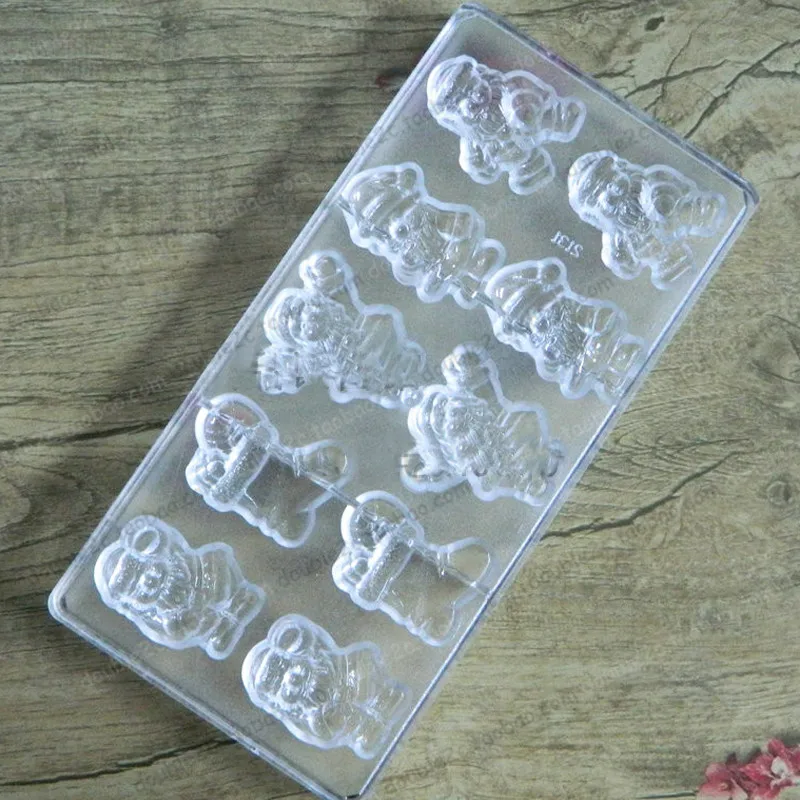 Шоколадная Рождественская форма поликарбонатные шоколадные формы 3D Санта Клаус