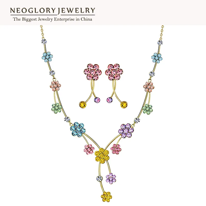 

Neoglory Rhinestone Jewelry Sets for Women Necklaces Earrings 2020 New QC Embellished with Crystals from Swarovski