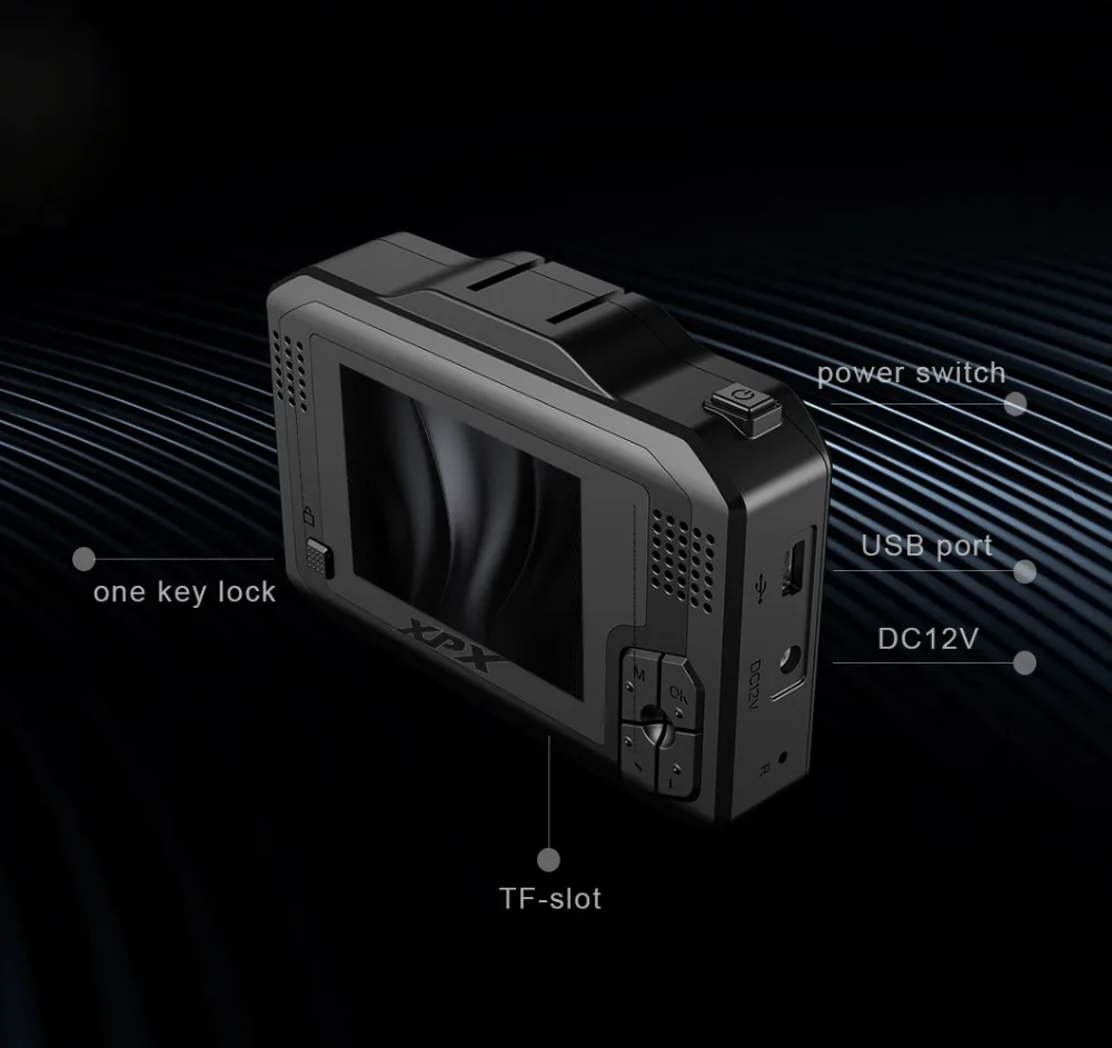Автомобильная камера XPX Dash cam Автомобильный видеорегистратор 3 в 1 gps радар dvr SFHD 1296P Ambarella A12 Dashcam радар детектор g-сенсор