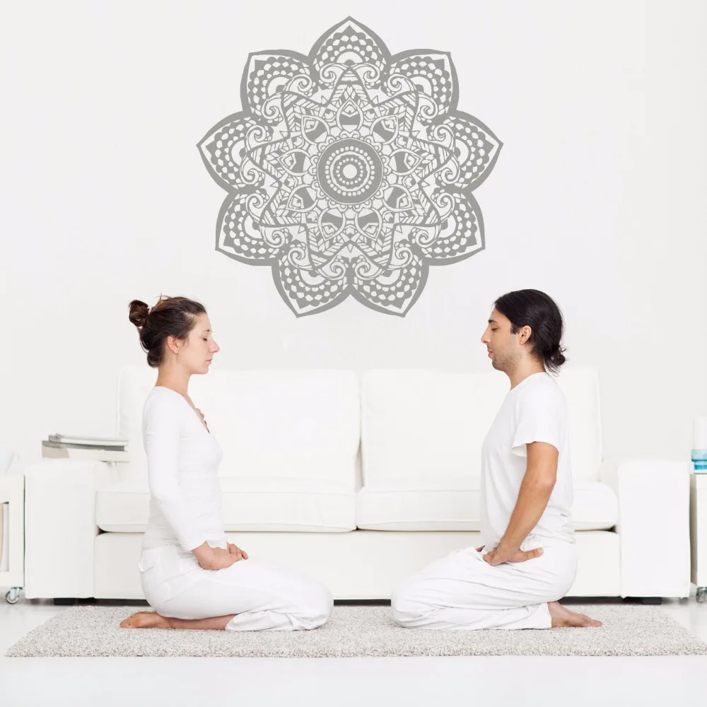 

Наклейка на стены Мандала Съемный Виниловый Om настенный знак-наклейка Yoga Studio настенное искусство роспись домашний декор богемный Бохо Art ...