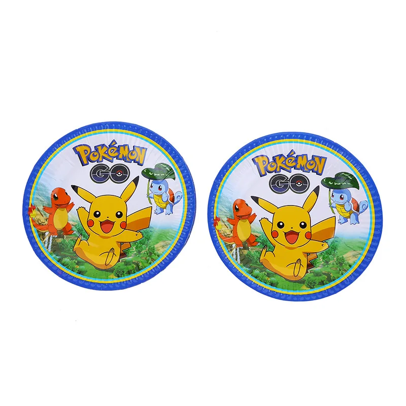 91 шт Pokemon Go Pikachu одноразовый набор посуды скатерть чашки бумажная тарелка
