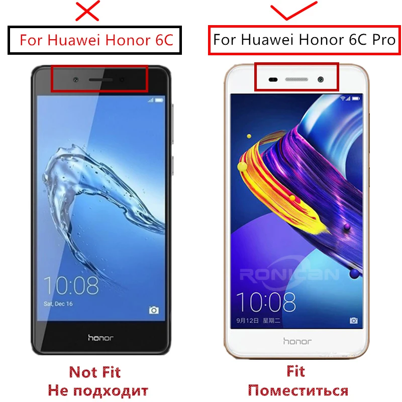 Защитное стекло Full Cover Screen Protector для Huawei Honor 6C Pro цветное противоударное закаленное V9 Play.